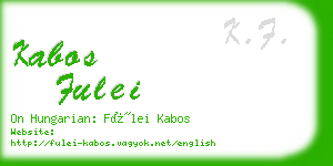 kabos fulei business card